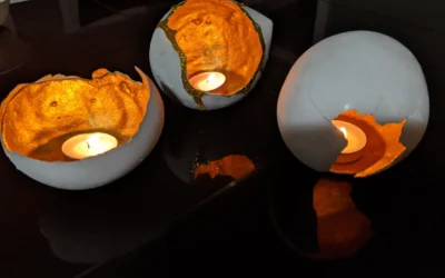 Year 5 Dinosaur Egg Candle Pots